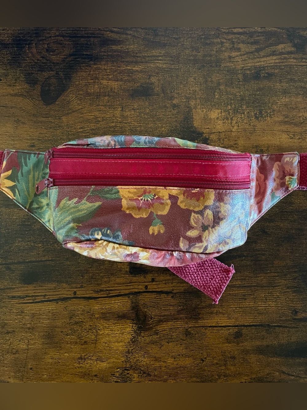 🌺 Vintage NORDIC HOUSE DESIGNS Floral Fanny Pack 🌻 Coated Canvas Belt Bag